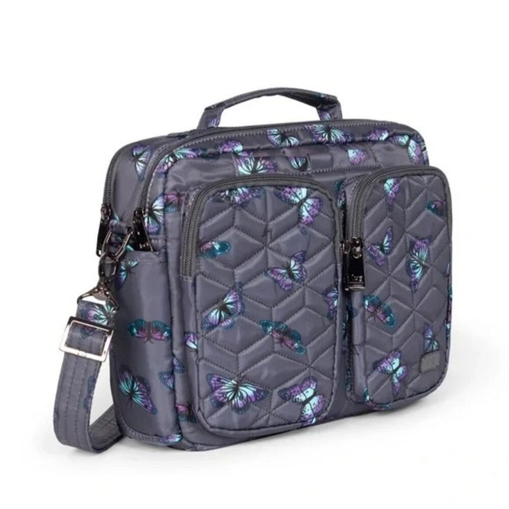 LUG Navigator Butterfly Grey RFID Crossbody Tote Bag